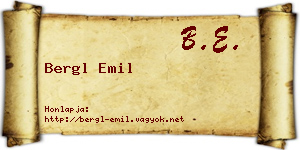 Bergl Emil névjegykártya