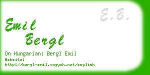emil bergl business card